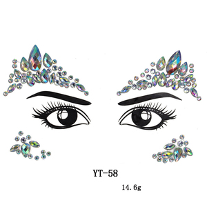 De la cara adhesiva de la joyería cuerpo pegatina de etiqueta engomada del tatuaje de la cara de cristal etiqueta engomada venta al por mayor - Product Image 3