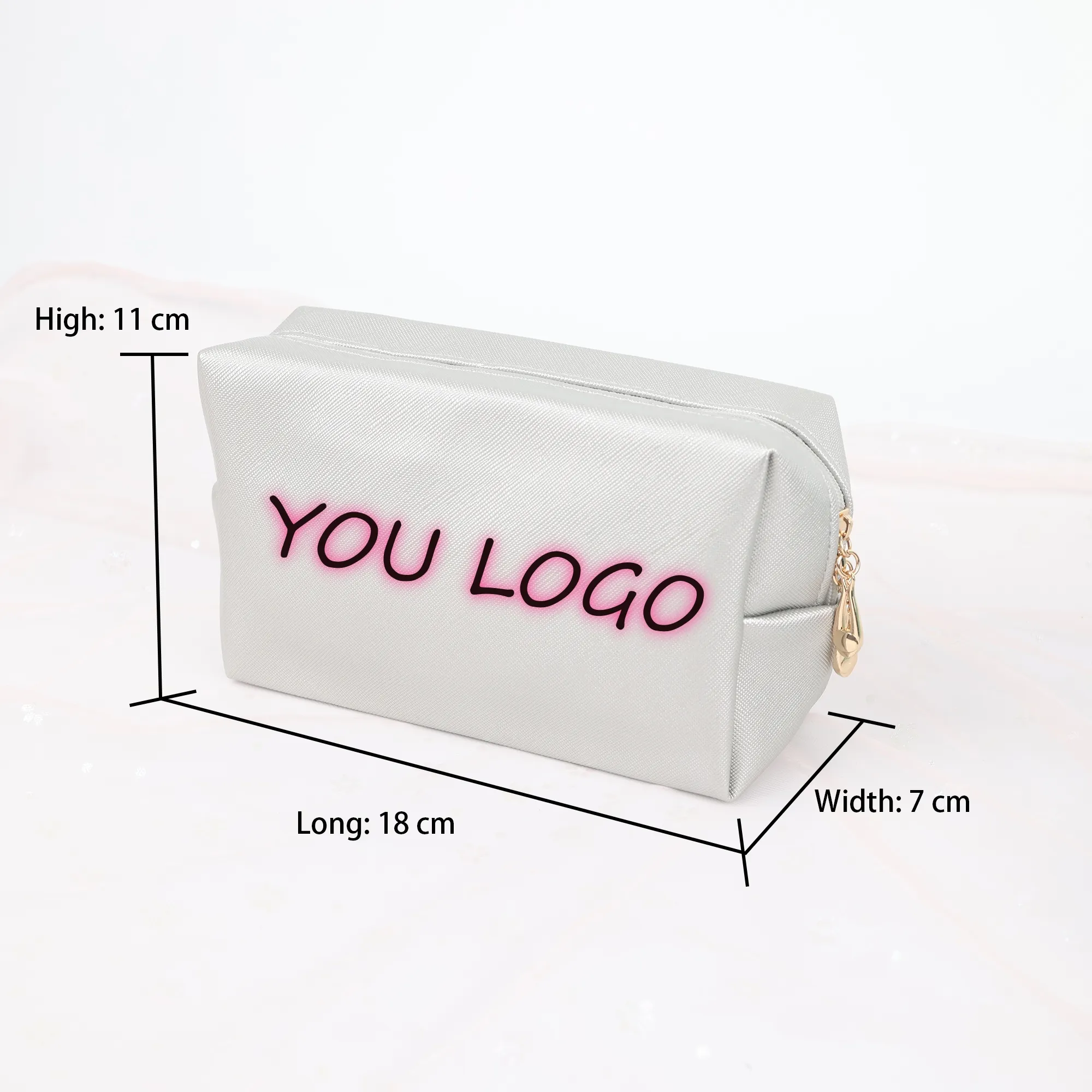 Pu Túi thấp moq làm cho logo của riêng bạn Pouch du lịch nhỏ trang điểm túi dây kéo đóng cửa du lịch rõ ràng mỹ phẩm Túi