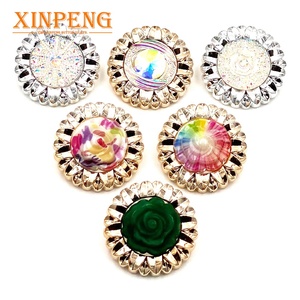 Shank Round <strong>Buttons</strong> Fancy Glossy Metal Plastic <strong>Flower</strong> Rose <strong>Gold</strong> <strong>Button</strong> - Product Image 4