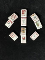 160 Buah Set Mahjong Amerika dengan Tas Pembawa, Dadu, Chip, Ukuran Standar, Set Lengkap Permainan Mah-Jongg untuk Pasar AS