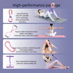 Ensemble de fitness yoga personnalisable : Bandes de résistance, anneau de Pilates, équipement de fitness pour épaules et dos – Lot de 4 - Product Image 6