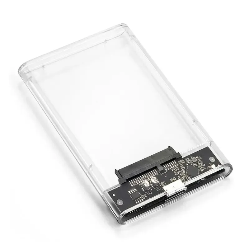 2023 New Design 2.5 inches 5Gbps USB3.0 to SATA Box Case Tool Free Hard Drive Enclosure Transparent HDD Enclosure Case