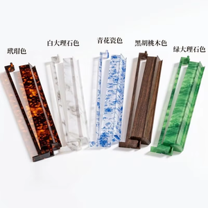 Amerikaanse stijl opvouwbare Mahjong-liniaal 2-in-1 tegelversteller & -houder 17,5 inch schildpadpatroon acryl materiaal - Product Image 5