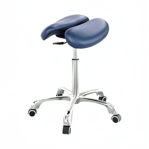 Taburete de belleza giratorio de cuero de altura ajustable con silla de ruedas Sillín para laboratorios salón dentista y farmacias - Product Image 2
