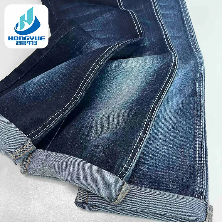 Best Selling Super Soft Siro Blue Cotton Yarn Dyed Denim Jeans Fabric Wholesaler