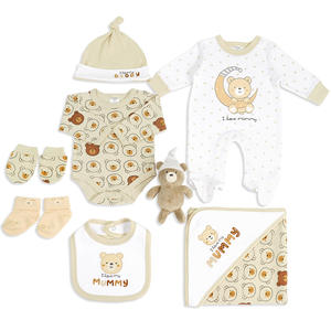 Cadeau de douche de bébé 100% coton biologique 0-3 mois bébé costume vêtements barboteuses Ropa Para <span class=keywords><strong>Bebe</strong></span> fournitures Layette nouveau-né vêtements ensemble - Product Image 1
