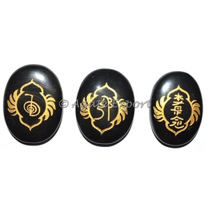 Juego de piedras de Reiki, set de 7 Chakras grabadas, jaspe rojo, Usui - Product Image 3