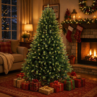 Sapin de Noël Artificiel 7FT en Promotion, Haute Qualité, Écologique, avec Base Autoportante et Lumières LED (500-1000 LED)