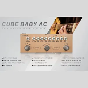 Processeur de guitare acoustique Cube <span class=keywords><strong>M</strong></span>-VAVE Baby AC Pro 9 AMP/IR Sims Dly/Chs/Rvb <span class=keywords><strong>FX</strong></span> Interface audio USB Type-C Recharge - Product Image 4