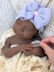 Bambole in Silicone a Corpo Intero da 18 Pollici, <span class=keywords><strong>Bambola</strong></span> Reborn Realistica Afroamericana, Bambina <span class=keywords><strong>Nera</strong></span>, Neonato Anatomicamente Corretto e Lavabile - Product Image 5