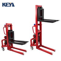 Chariot élévateur manuel compact KEYI avec déplaceur latéral électrique, batterie au plomb-acide, pneus en polyuréthane, hauteur de levage de 160 cm