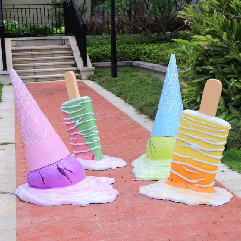 Поддержка индивидуальный талисман пончик леденец мороженое стекловолокно Скульптура Декор