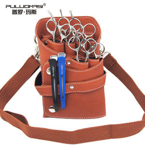 Sac à outils en cuir Puluomasi avec sangle réglable pour ciseaux et tondeuses de coiffure, sac de ceinture - Product Image 2
