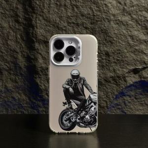 <span class=keywords><strong>Coque</strong></span> de téléphone portable en TPU et PC avec impression de motard et clé argentée électroplaquée pour <span class=keywords><strong>iPhone</strong></span> Xs 11 12 13 14 15 16 17 18 Pro Max - Product Image 5