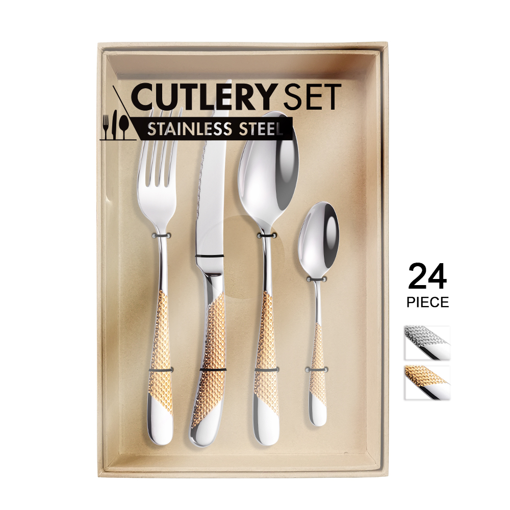 24 шт высокое зеркальная полировка 18/8 flatwareroyal свадебный набор столовых приборов из нержавеющей стали
