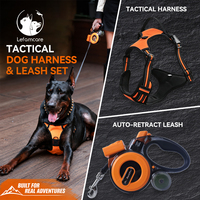 Harnais et laisse pour chien de grande taille, anti-traction, réglable, respirant, avec laisse rétractable, OEM