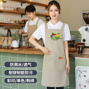 ผ้ากันเปื้อนแบบปรับได้พร้อมสายรัดรูปตัว H ขนาดเดียว ใช้วัสดุโพลีเอสเตอร์ กันน้ำ กันคราบสกปรก เหมาะสำหรับร้านอาหาร บาร์ พร้อมบริการพิมพ์โลโก้ตามสั่ง - Product Image 3