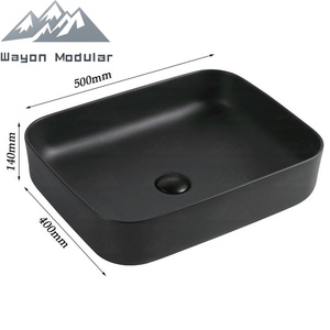 Lavabo Rectangular Moderno de Cerámica Wayon, Lavabo Artístico Ultrafino para Casa Prefabricada Minimalista, Modelo WW-YSSC - Product Image 4