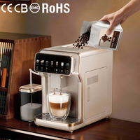 Cafetera Automática de Doble Caldera, 7 Bebidas, Pantalla Táctil, Tanque de 1.5L, Tolva de 200g, 15 Bares de Presión