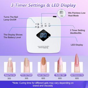 S10 LED Nail Salon Curing Art Manicure Machine Salon Polish Gel Dryer UV Nail Lamp for Nails 120W RechargableL Cordless SUN S10 - Product Image 2