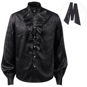 Camisa Medieval Vintage Estilo Steampunk para Cosplay, Blusa de Príncipe para Teatro, Top con Mangas Abullonadas para Disfraz Renacentista Masculino - Product Image 1