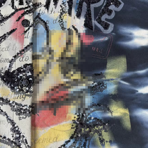 Camiseta Oversize con Estampado de Mickey y Panel en Contraste, Diseño de Fábrica 6829/FANMAJIALIE, Estilo Casual para Uso Diario y <span class=keywords><strong>Moda</strong></span> Urbana - Product Image 3