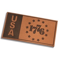 Fabricant personnalisé Marque 3D Laser Gaufré Vêtements Jeans Logo Vêtements Réparation PU Cuir Véritable Fer sur Patchs Chapeaux à vendre