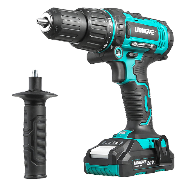 20V 50Nm Industrial Grade Cordless Impact Drill 1/2 Keyless Chuck Variable Speed Lithium-Ion Battery for Building Construction