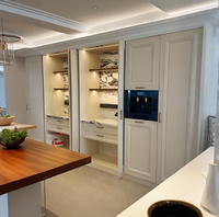 Meubles de cuisine de style européen-américain, portes Shaker à panneaux surélevés avec peinture personnalisée, cuisine complète avec îlot central