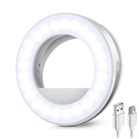 Huizon HZC-L05 Anneau lumineux à clip de haute qualité pour selfie, lumière d'appoint LED rechargeable pour téléphone/appareil photo, maquillage, vlog, prise de vue, batterie 200 mAh