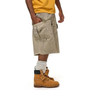 Pantalones Cortos Bermuda Personalizados al por Mayor con Logotipo, 100% Algodón, Estilo Urbano Hip Hop, Multibolsillos, para Hombre, Clásicos, Desgastados, Tipo Overol - Product Image 3