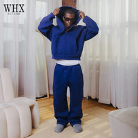 Ensemble survêtement streetwear personnalisé avec logo, pantalon de jogging et sweat à capuche amples pour hommes, fabriqué par un fabricant