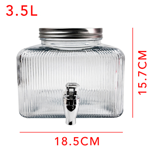 Thiết kế cổ điển 1 gallon vuông Glass <span class=keywords><strong>Mason</strong></span> <span class=keywords><strong>Jar</strong></span> khối lượng lớn nước trái cây Dispenser tap cho nhà bếp và Đảng sử dụng thực phẩm an toàn - Product Image 6