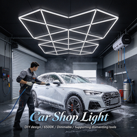 Lampu Toko Mobil Geometris untuk Plafon, Warna Putih Dingin, Dapat Diredupkan, Dapat Disesuaikan, Rakit Sendiri, untuk Bengkel Mobil dan Showroom Mobil