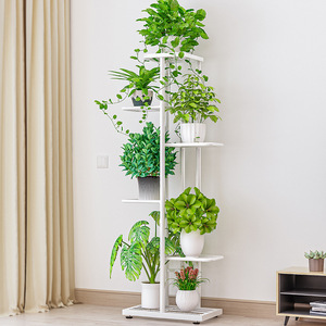 Solno Home Balcony Multi Layer Iron Flower <b>Pot</b> Rack White 7 Tier Indoor Outdoor Living Room <b>Plant</b> Stand - Product Image 1