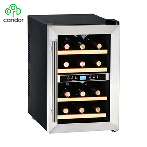Fábrica de semiconductor de refrigeración <span class=keywords><strong>12</strong></span> <span class=keywords><strong>botellas</strong></span> de estantes de madera pequeña zona dual refrigerador de vino - Product Image 2