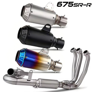 Pot d'échappement <span class=keywords><strong>moto</strong></span> pour CFMOTO 675SRR 675SR 675NK 675SS 2024 2025, tube de raccordement avant 51MM, échappement 675SR - Product Image 1