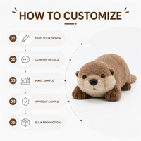 Peluche personnalisée réaliste en forme de loutre, jouet en peluche doux, poupée personnage, mascotte marine haut de gamme pour la décoration intérieure, faible MOQ, OEM, ODM