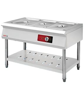 שולחן עבודה תעשייתי מנירוסטה 201/304 מדגם XKJYTC-1270 בהתאמה אישית למטבח, בסגנון וואן צ'ו, עם מדף זכוכית. - Product Image 1