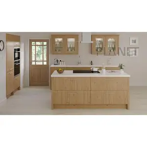 Holz farbe New Modular Kitchen Furniture Factory Direkt Modulare Doppeltür verkleidung Heißer Verkauf Moderner rta Küchen schrank