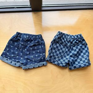 Nuovi Arrivi: <span class=keywords><strong>Pantaloncini</strong></span> in Denim di Cotone <span class=keywords><strong>per</strong></span> Bambini, Estivi, con Cuori a Quadri, Abbigliamento Estivo <span class=keywords><strong>per</strong></span> Bambine e Bambini, Jeans Corti Lavati alla Moda e Carini - Product Image 4