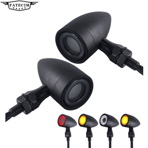 Clignotants LED moto noir avant arrière direction Chrome indicateur pause lumière pour Harley Choppers - Product Image 1
