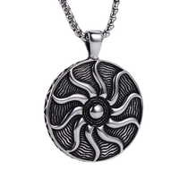 Collier pendentif vintage en acier inoxydable, amulette Apollo, dieu du soleil, style punk, chaîne de pull, bijoux hip-hop