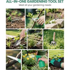 Yaungel Ensemble d'outils de jardinage 10 pièces en acier inoxydable avec poignées ergonomiques et sac à outils pour utilisation en extérieur - Product Image 5