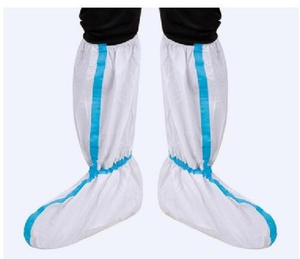 Sarung sepatu bot hujan putih antiair sekali pakai penutup sepatu tabung tengah empuk non-tenun tahan aus 45x33cm - Product Image 1