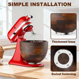 Tazón Mezclador de <span class=keywords><strong>Madera</strong></span> de Acacia Premium, Compatible con Batidoras KitchenAid de 4.5-5 Qt con Cabezal Inclinable - Product Image 3
