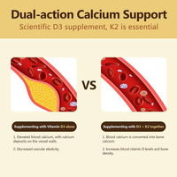 Suplemen Vitamin D3 K2 Softgel untuk Dewasa, 250 Kapsul, Mendukung Kesehatan Mood, Meningkatkan Imunitas, Bahan Baku Berkualitas Tinggi, Minyak Biji Bunga Matahari