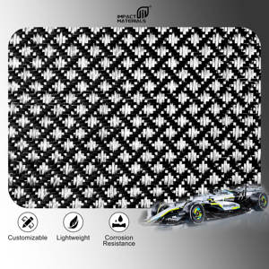 Tissu en fibre de carbone jacquard 3k de haute qualité, technique de tissage, prix bas, pour l'aérospatiale, l'automobile, la course, les bateaux et les sacs - Product Image 1