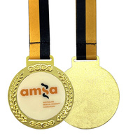 Médaille 2D personnalisée en métal sur le thème du sport, plaqué cuivre antique, 56 mm, avec ruban coloré, impression par coulée, pour la remise des diplômes et collectionnables, vente en gros