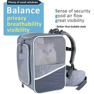 Free Sample Ergonomic Design <b>Cat</b> Travel <b>Backpack</b> <b>Carrier</b> for Medium <b>Cats</b> and Small Dogs with Magic Straps bag - Product Image 2